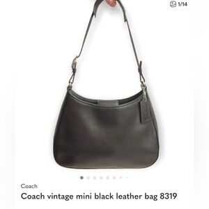 Coach Black Leather Shoulder Hobo Bag
